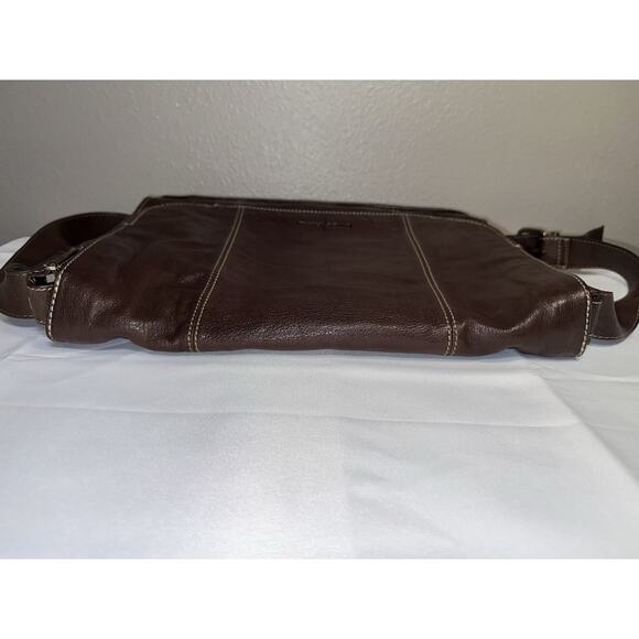 Cole Haan Brown Leather Briefcase Laptop Computer Bag - Picture 8 of 14